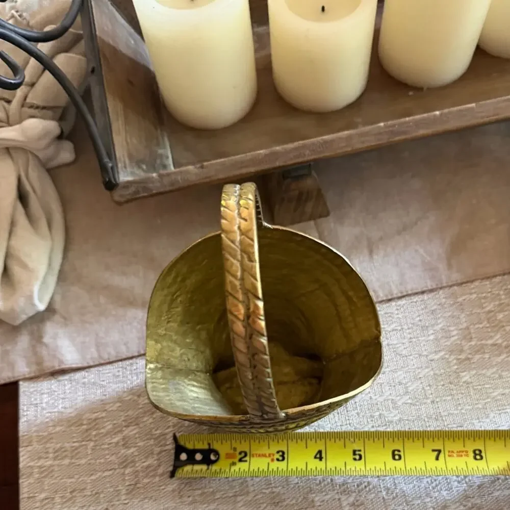 Vintage solid Brass seashell basket Gorgeous